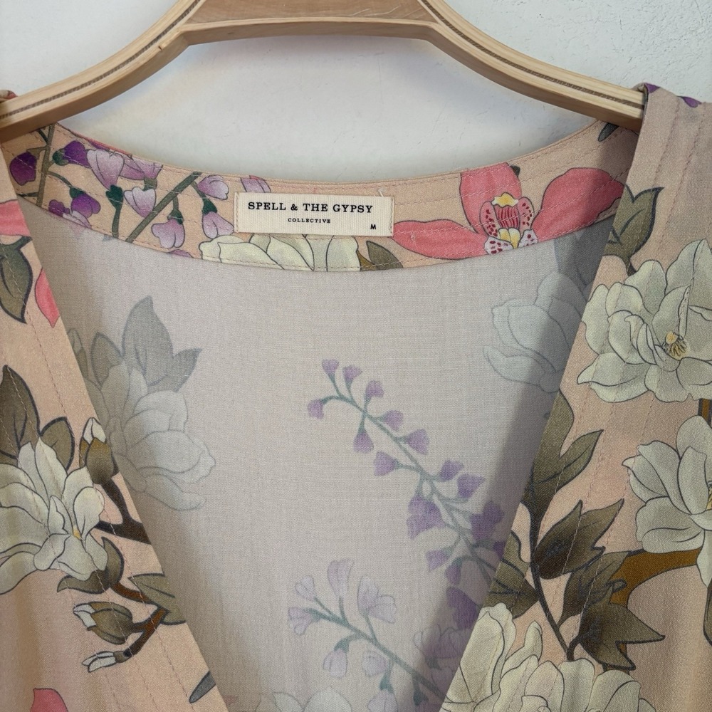 Spell & The Gypsy Collective Lily Mini Dress Lilac Pink Boho Fairy Whimsy M DESC - Picture 3 of 9